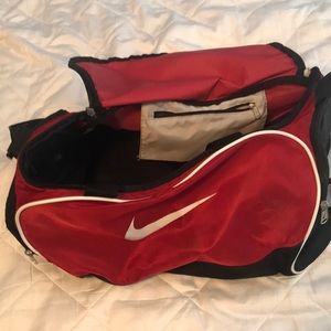 Nike red duffle bag